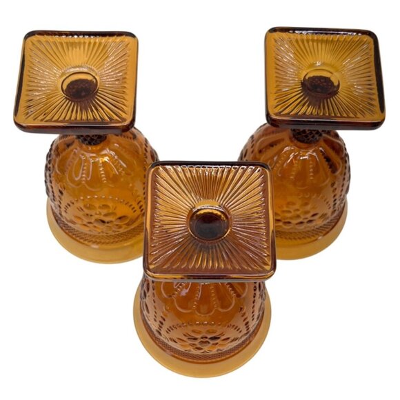 3 Imperial Glass Chroma Amber Water Goblets 5 1/2" - Picture 6 of 7